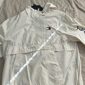 White windbreaker